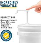 Heavy-Duty 5-Gallon Bucket Pump Dispenser – Compatible with Oil, Laundry Soap, Detergent, Fabric Softener, Degreasers, and More. Includes a Leak-Proof Cap, Making it Ideal for Commercial and Household