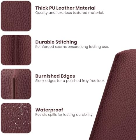 Premium PU Leather Tissue Box Holder - Elegant Hotel-Style Tissue Box Cover for Home, Office & Car Decor, Tissues Cube Organizer for a Natural & Classic Look (D-Brown)