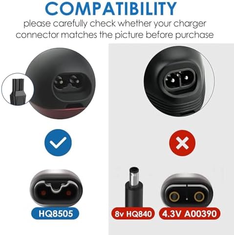15V Charger Cord Compatible with Norelco HQ8505 3000 5000 7000 9000 Series MG5750 MG7750 MG7790 Shaver