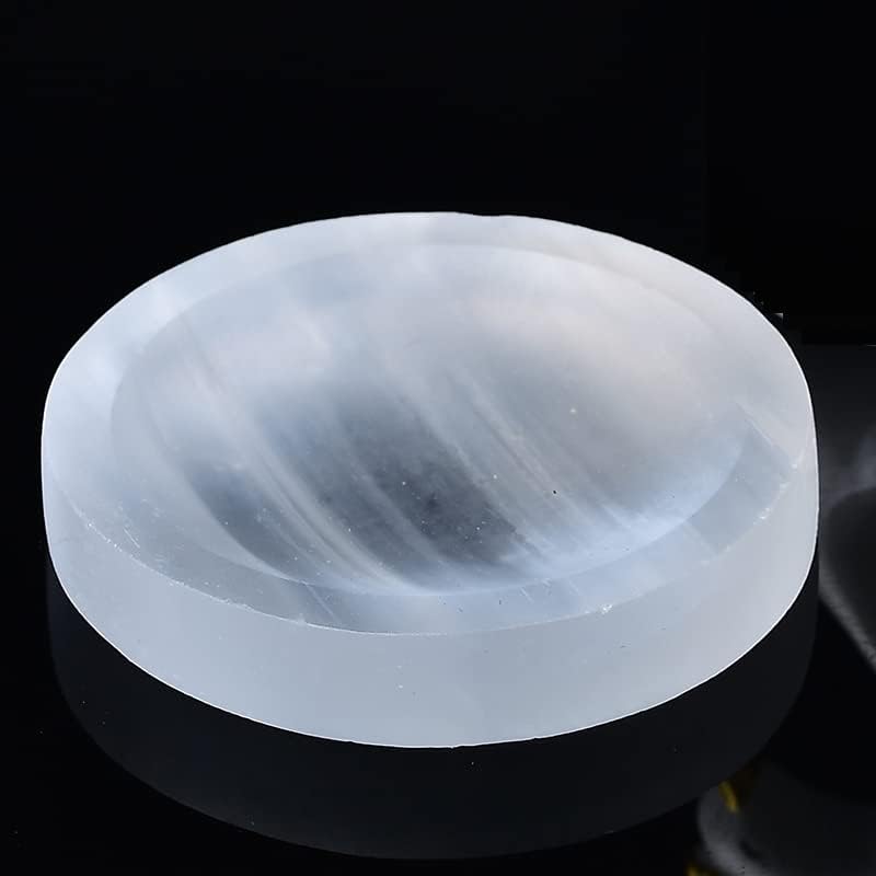 1PC Natural Selenite Plate Multiple Shaped Carved Charging Plate Crystal Grid Fengshui Quartz Mineral Gift,Plum,1PC