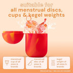 Bodyotics Comfycase - Menstrual Disc/Cup Wash - Orange & Red - Sterilizer, Wash and Carry Case for Resuable Discs and Cups