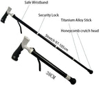 New Alloy Telescopic Walking Stick for Outdoor Hiking Portable and Non Slip Hiking Cane Sturdy and Durable Elderly Crutch, Adjustable Hiking Pole for Men and Women