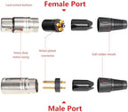 XLR Connectors, 3 PIN XLR Male and Female with Metal Housing and Gold-Plated Copper Contacts Mic Cable Plug Connector Audio Socket (4, Silvery)