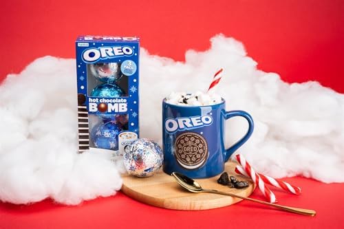 Frankford OREO Holiday Hot Chocolate BOMB Set with Cookie Flavored Melting Cocoa Balls with Marshmallows, 3 Count