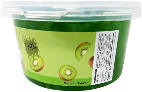 Fusion Select Boba Bursting Bobaz Popping Bobaz Pearls Fruit Tea Snack Toppings (490 Grams, Kiwi)