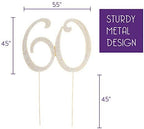 Ella Celebration 60 Cake Topper for 60th Birthday or Anniversary Gold Party Supplies & Decoration Ideas (Gold)