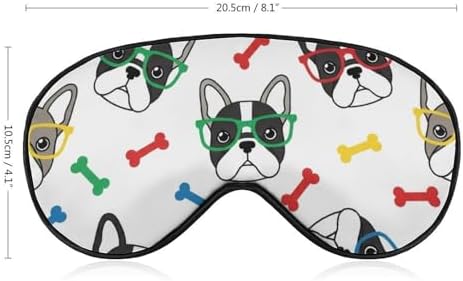 Cute French Bulldog Dog Sleeping Mask Sleep Eye Mask Blindfold with Adjustable Strap Soft Eye Mask Sleep for Blocking Out Lights