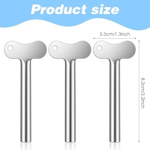 Grevosea 3 Pcs Toothpaste Squeezer, Stainless Steel Toothpaste Tube Roller Metal Tube Squeezer Tool Toothpaste Key for Paint Cosmetic Cream Hair Dye Bathroom Accessories(Silver)