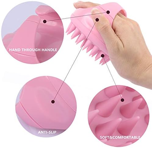 3 Pcs Silicone Scalp Massager & Shampoo Brush, Handheld Scalp Scrubber Cleansing Brush for Shower