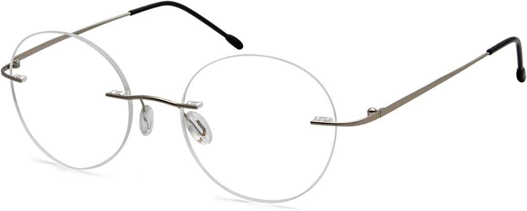 Eyekepper Frameless Reading Glasses Women - Round Rimless Readers Men Silver +1.25