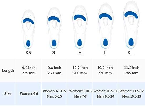 Insoles Silicone Gel Arch Support Orthotic Shoe Insert - Relieve Plantar Fasciitis Pain Release Heel Bone Spur Calluses and Corns Massage Heels and Metatarsal (XS(Women:4-6))