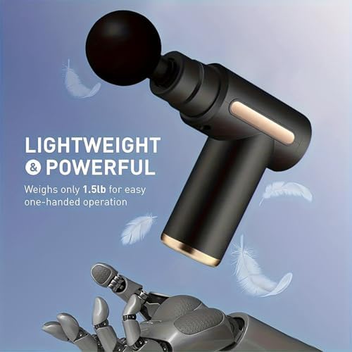 Massage Gun Deep Tissue for Pain Relief with 4 Massage Heads & 6 Speeds, Electric Mini Handheld Body Massager for Any Pain Relief, Best Gifts for Dad and Mom