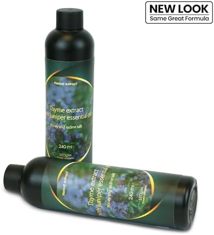 Sedum Natural Herbal Extract for Sauna, Massage, Broom Soaking - Sauna Infusion with Thyme Extract with Juniper Essential Oil, Honey and Iodine Salt - 240ml