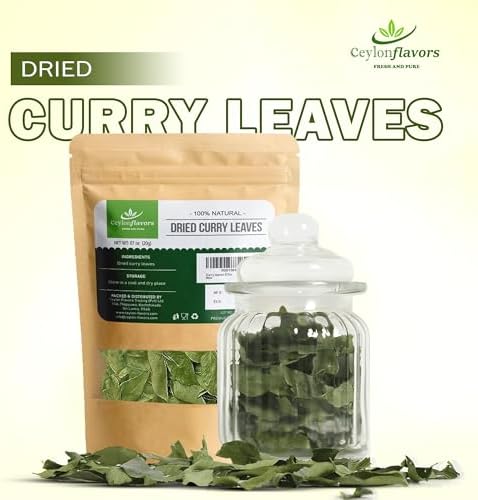 Ceylon Flavors Fresh and Pure 100% Natural Curry Leaves (0.7oz) 20g
