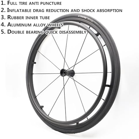 Lightweight Wheel Chair For Adults,Aluminum Alloy Wheelchair,Sports Folding Transport Wheelchair,Self-propelled Manual Wheelchairs,Mobility Aids For Adult,with Handbrakes,Quick Release Rear Wheels(Siz