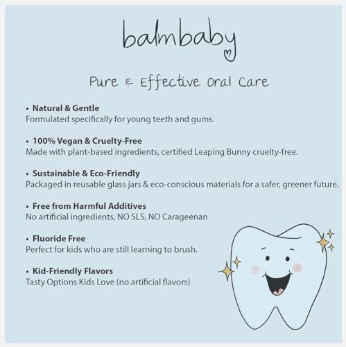 Kids All Natural Fluoride Free Toothpaste – SLS Free Toothpaste with Xylitol, Vegan Gluten Free, Glass Jar Zero Waste Teeth Paste (Orange)