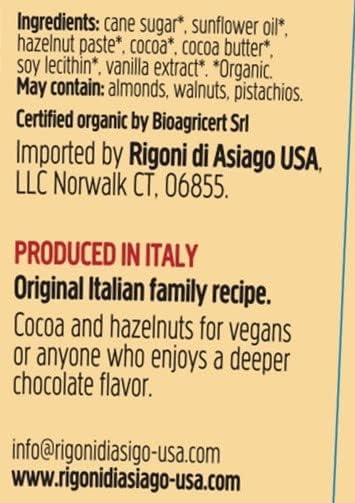 Rigoni di Asiago Organic Nocciolata Dairy Free Hazelnut Spread with Cocoa, Food Service, 5.5 Pound (Pack of 1)