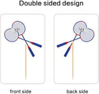 Ercadio 24 Pack Double Sided Cupcake Toppers - Sports Theme Party Cake Decorations for Badminton Birthday, Baby Shower