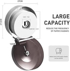 Jumbo Roll Toilet Paper Dispenser Wall Mount Waterproof No-Drill for Restrooms with Lock ABS Black 51018