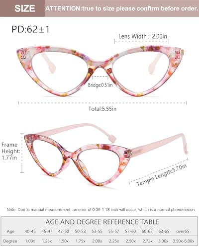 Cat Eye Reading Glasses for Women, Stylish Blue Light Blocking Readers, Vintage Retro Eyewear for Ladies