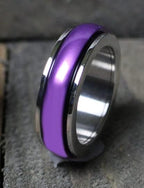Purple Spinner Ring for Anxiety Fidgeting Fun Boredom Test Anxiety Ring for Relieving Stress Smooth spin with our patent pending design hypoallergenic Size 12.5 by Serenity Ring