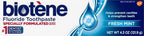 biotène Fluoride Toothpaste for Dry Mouth Symptoms, Bad Breath Treatment and Cavity Prevention, Fresh Mint - 4.3 oz (Pack of 2)