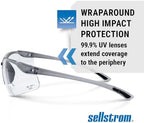 Sellstrom XM340RX Safety Glasses with Readers - Wraparound Bifocal Eyeglasses for Men/Women - ANSI Z87.1
