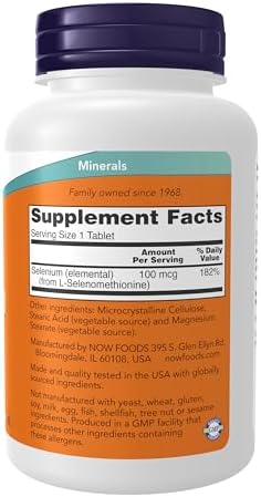 NOW Foods Supplements, Selenium (L-Selenomethionine) 100 mcg, Essential Mineral*, 250 Tablets