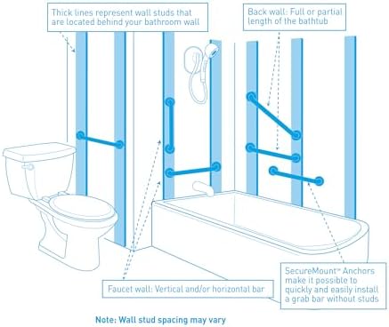 Moen Matte Black 12-Inch Stainless Steel Bath Safety Grab Bar with Concealed Screws, R8712BL