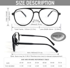 DXYXYO Retro Aviator Reading Glasses for Women, Mens Lightweight Blue Light Blocking Computer Readers