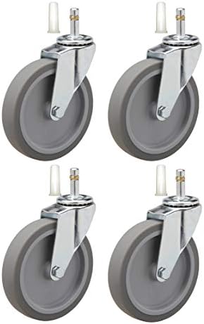 4" Caster Replacement for Rubbermaid Utility Carts | Set of 4 | Fits Series 4000, 3355-88, 3424-88