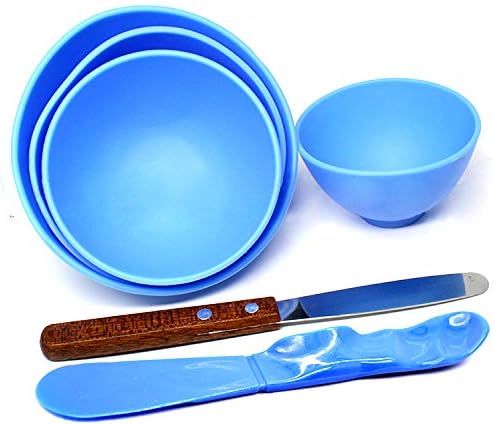 BONEW 4PCS Dental Plastic Mixing Alginate Modelling Carver Rubber Plaster Bowl +2 Mixing Spatulas