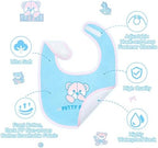 Littleforbig Cotton Waterproof Babydoll Printed Adult Bib with Adjustable Hook-and-Loop Fastener Closure - Potty Pants Adult Bib