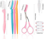 12 Pcs Eyebrow Razor, Face Razors for Women, Exfoliating Trimmers, Eyebrow Grooming Shaper for Women, Peach Fuzz, Hair Removal, Facial Razors Dermaplane Glow Razor