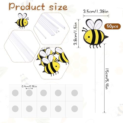 30Pcs Bee Cake Toppers Double Layer Bee Card Cake Toppers Bumble Bee Cupcake Little Bee Cake Decorations Bumble Figurine Cupcake Picks for Bee Theme Boys Girls Birthday Party Decoration Supplies