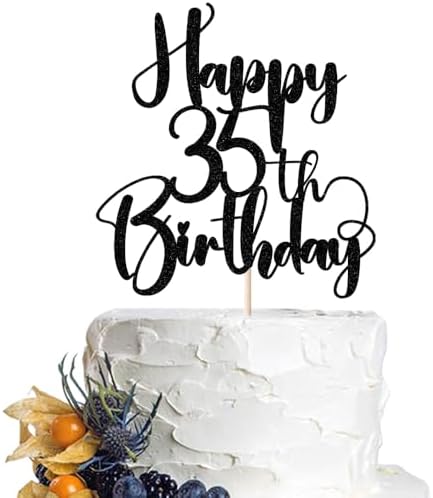 Happy Birthday 35th Cake Topper，Men/Women 35th Birthday,35th Anniversary Party Cake Topper Decorations/Dinner Party Decorations (35)