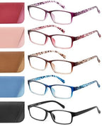 JOLISU Reading Glasses for Women: 5 Pack Blue Light Blocking Readers for Small Face, Lightweight Spring Hinge Anti-Glare