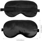 3 Pcs Sleep Mask, Satin Blackout Eye Mask Cover with Adjustable Strap, Silk Night Blindfold Eyeshade Nap for Men & Women Travel Sleeping (Black, Pink, Purple)