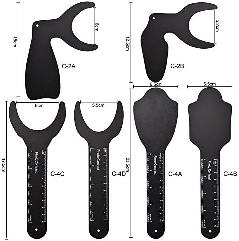 Dental Photo Contrast Black Background Board Autoclavable Dental Orthodontic Oral Cheek Retractors Photographic Black Background Backdrop (6Pcs)