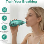 Breathing Exercise Device, Non-Measuring Exerciser & Portable Lung Exerciser with Adjustable Resistance Flutter Valve, Respiratory Muscle Trainer for Mucus Clearance & Better Breathing