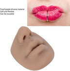 Silicone Nose Model, Soft Silicone Lip Piercing Model, Practice Skin, Realistic Fake Nose, Piercing Face Model for Jewelry Display & Makeup Tattooing & Piercing Practice Body