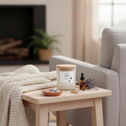 OSHINE Scented Candle: Pug Gifts for Dog Moms, Funny Candles for Women, Unique Gifts for Pug Lovers