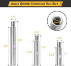 5/8"-11 Angle Grinder Extension Rod Kit, for Angle Grinder Car Polishing Machine Pads Backing Plate Electric Polisher, 3", 3.9", 5.5" Grinder Extension Shaft