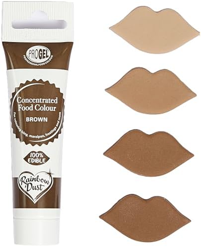 Rainbow Dust ProGel® Concentrated Food Colour, Brown Colouring Gel For Baking and Cake Decorating, 25g Tube