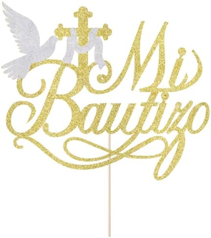 Mi Bautizo Cake Topper-eid Cake Topper,First Holy Communion,Baptism,Religious God Bless Cake Decorations Supplies (8)