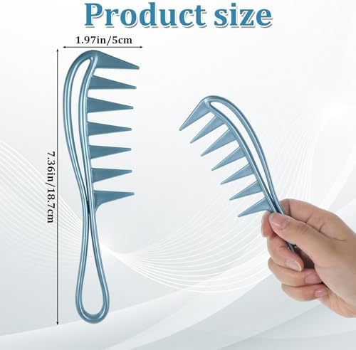 5 Pcs Large Shark Teeth Hair Combs Wide Tooth Comb Curl Comb for Brushing out Curls Professional Salon Afro Coarse Combs for Men Women Wet Wavy Thick Hair Styling Home Barber