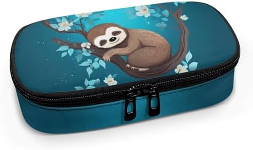 Flower Sloth Insulin Cooler Travel Case with Side Handle Cute Small Diabetic Supplies Bag Portable Travel Medicine Kit for Insulin Pen and Blood Glucose Supplies Zipper Insulin Pouch Blue