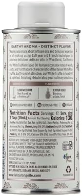 La Tourangelle, White Truffle Oil, Complex Gourmet Earthy Flavor for Drizzling over Pasta, Popcorn, Vegetables, Potatoes, Soup and More, 8.45 Fl Oz