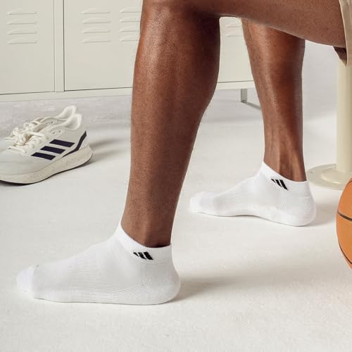 adidas Men's Athletic Cushioned Low Cut Ankle Socks (6 Pairs) Durable & Comfortable