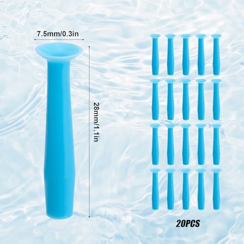 20pcs Hard Contact Lens Inserter Tools, Silicone Eye Contact Lens Plunger Suction Cup Remover & Applicator Tools for for RGP and Scleral Lenses (Blue)